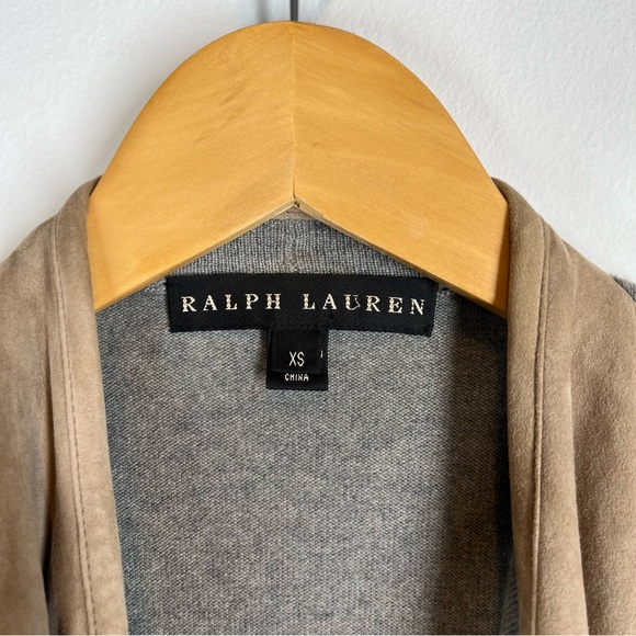 Ralph Lauren Black Label Cashmere Suede Open Cardigan - Picture 2 of 7
